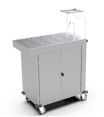 Mesa de Fluidoterapia/ Soroterapia Com Gabinete em Inox - Sanitas Móveis