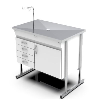 Mesa de Atendimento Com Gabinete - Sanitas Móveis