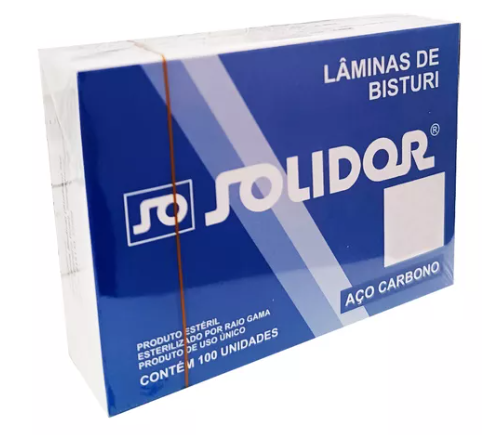 Lâmina P/ Bisturi Aço Carbono Nº 24 - Solidor