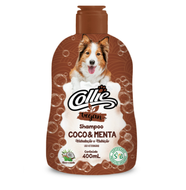 Shampoo Coco e Menta Vegan para Cães 400ml - Collie Vegan