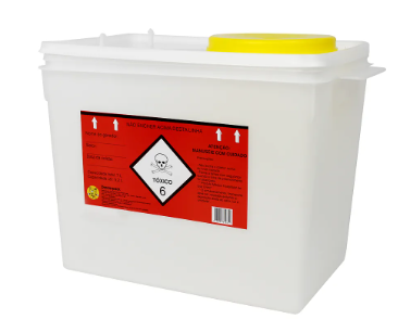 Coletor Rígido para Resíduos Tóxicos 7L Branco - Descarpack