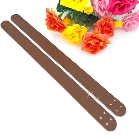 Alça para cesto na cor caramelo (o par) - 34 cm
