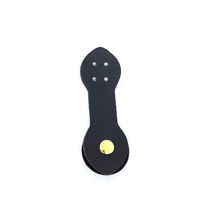 Fecho com botão imantado dourado e sintético preto
