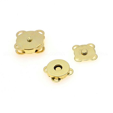Botão imantado dourado 14 mm - para costura