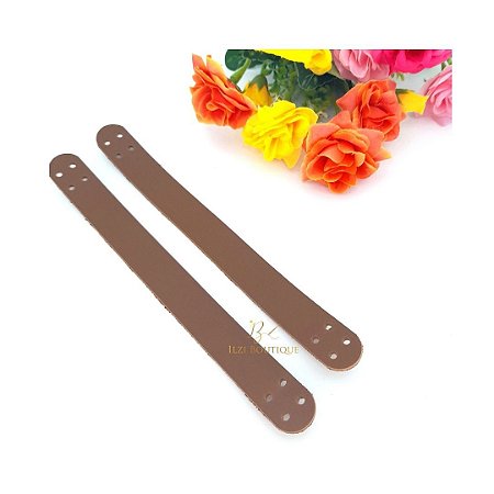 Alça para cesto na cor caramelo (o par) - 25 cm