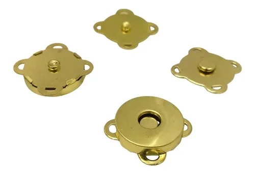 Botão imantado dourado 18 mm - para costura