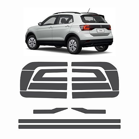 Adesivo Lanterna Volkswagen T-Cross Tcross Acessório Fumê