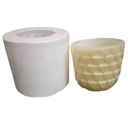 Forma de Silicone - Vaso Redondo Triangulos Etnico