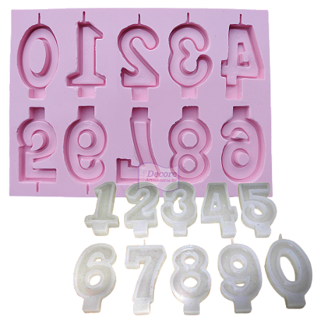 Forma de Silicone - Numeros 0 ao 9