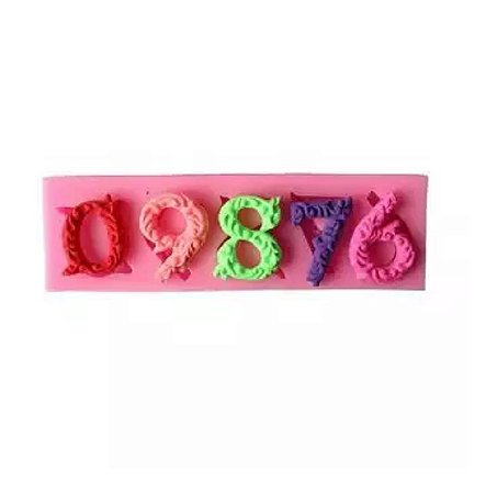 Forma de Silicone - Números Decorados 6 ao 0