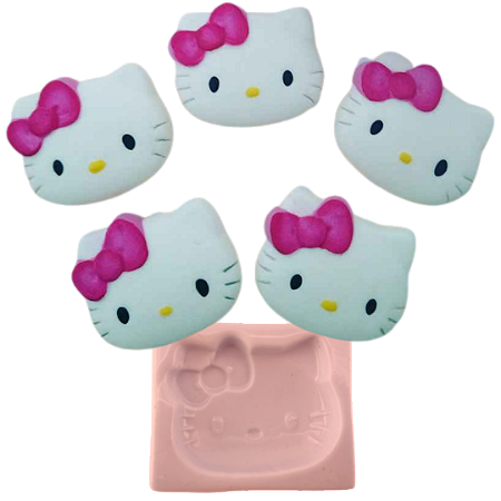 Forma de Silicone - Cabeça Cat Hello Kitty Gatinha