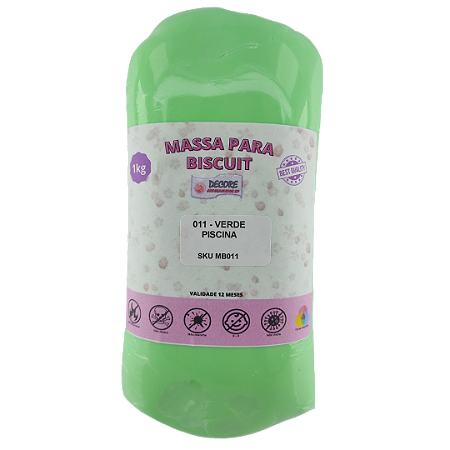 Massa de Biscuit - Verde Piscina - 1kg