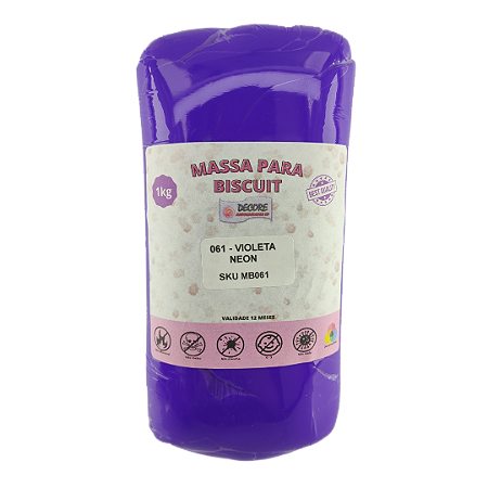 Massa de Biscuit - Violeta Neon - 1kg
