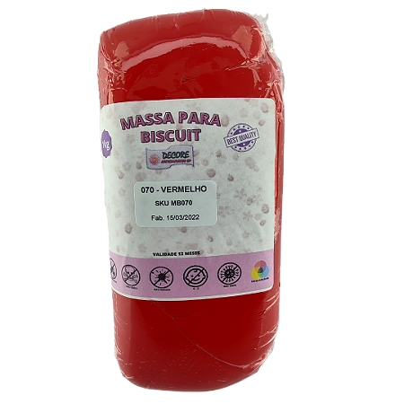Massa de Biscuit - Vermelho - 1kg