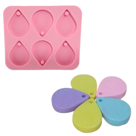 Forma de Silicone - Pingente Gota 6 cav