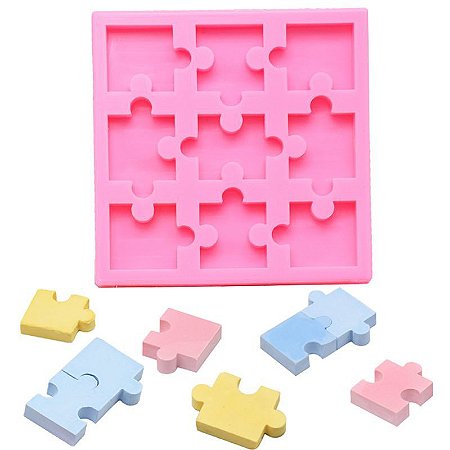 Forma de Silicone - Jogo Quebra Cabeça 9 cav