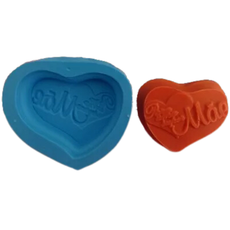 Forma de Silicone - Coração Super Mãe G