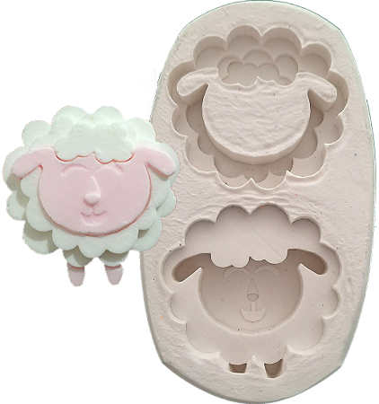 Forma de Silicone - Ovelha Carneiro encaixe 2 cav