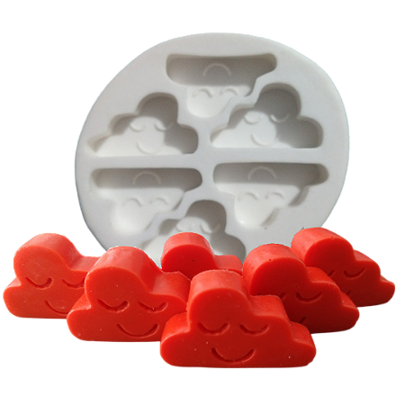 Forma de Silicone - Mini Nuvem Chuva Amor 6 cav