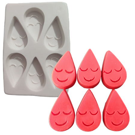 Forma de Silicone - Mini Gota Chuva Amor 6 cav
