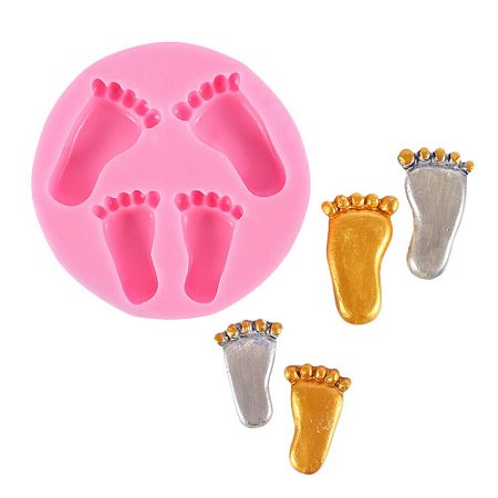 Forma de Silicone - Pezinho 4 cav