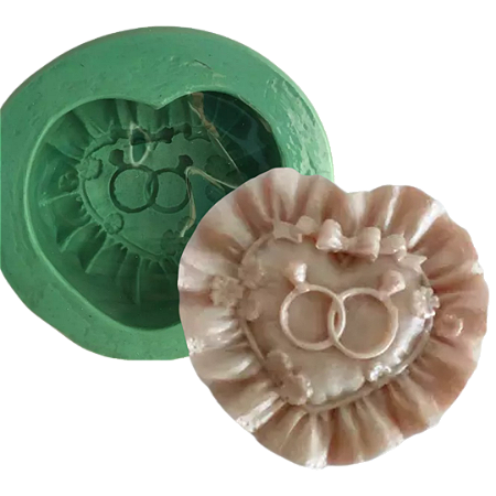 Forma de Silicone - Coração Alianças