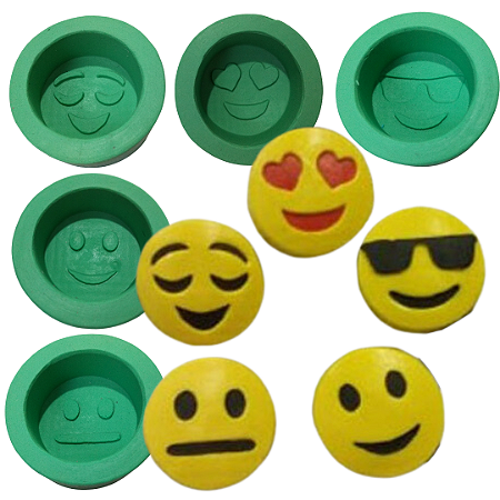 Forma de Silicone - Kit 5 Emojis