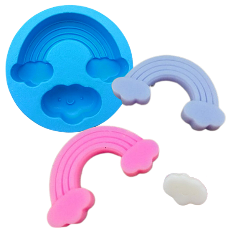 Forma de Silicone - Arco Íris e Nuvem