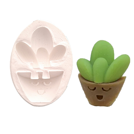 Forma de Silicone - Mini Vaso com Cacto Cute 1 cav