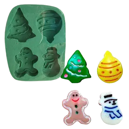 Forma de Silicone - Biscoitos Natal 4 cav
