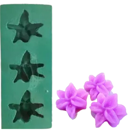 Forma de Silicone - Mini Orquídeas 3 cav