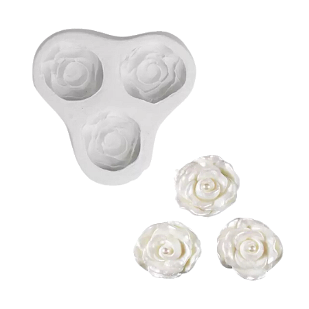 Forma de Silicone - Rosas 3 cav
