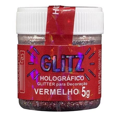 Glitter Comestível Holográfico - Vermelho 5g
