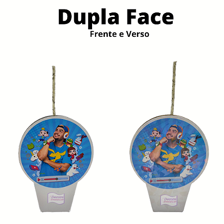 Vela Dupla Face Luccas Neto Azul - Redonda