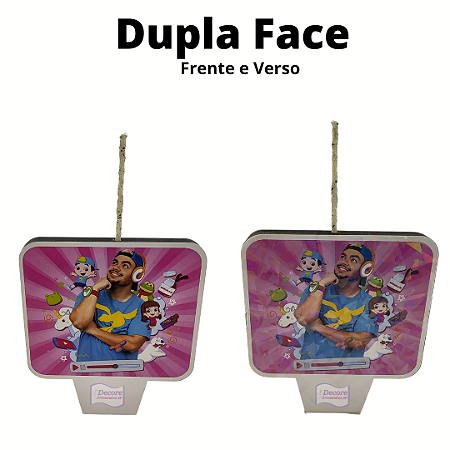 Vela Dupla Face Luccas Neto Rosa - Quadrada