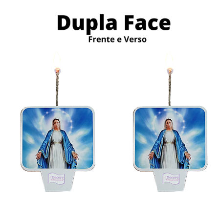 Vela Dupla Face Nossa Senhora Graças - Quadrada