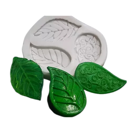 Forma de Silicone - Folha Artesanato Design 3 cav