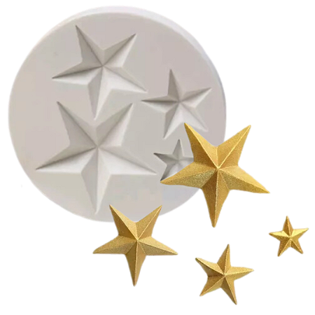 Forma de Silicone - Mini Estrelas 4 cav