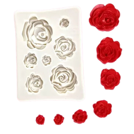 Forma de Silicone - Mini Rosas 7 cav