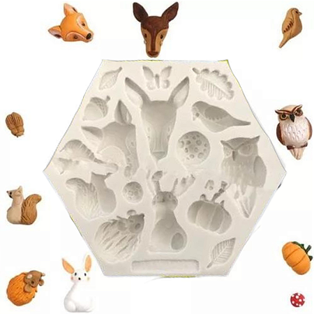 Forma de Silicone - Kit Cabeça Animais Mod 2