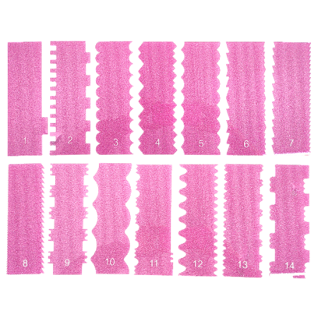 Kit 14 Espátula Acrilico 20x7cm - Rosa Shine
