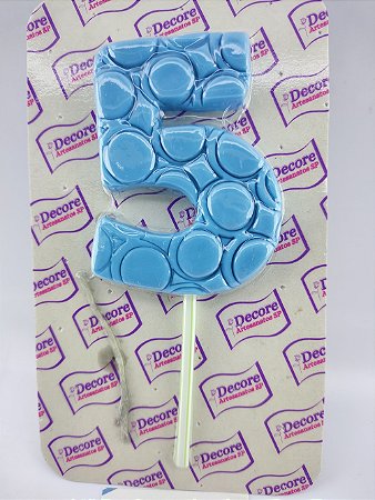 Vela de Biscuit nº 5 - Azul