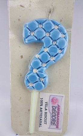 Vela de Biscuit ponto ? - Azul com Branco