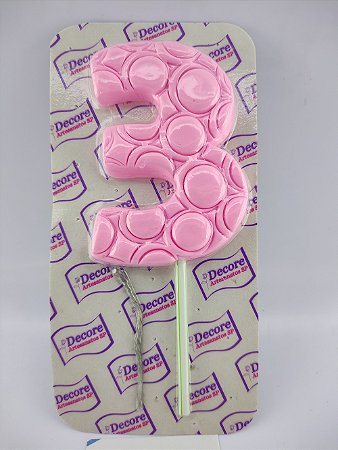 Vela de Biscuit nº 3 - Rosa