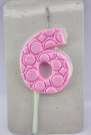 Vela de Biscuit nº 6 - Rosa