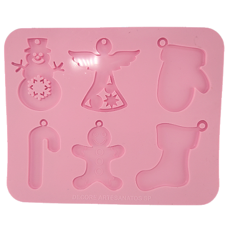 Forma de Silicone - Enfeites Natal 6 cav