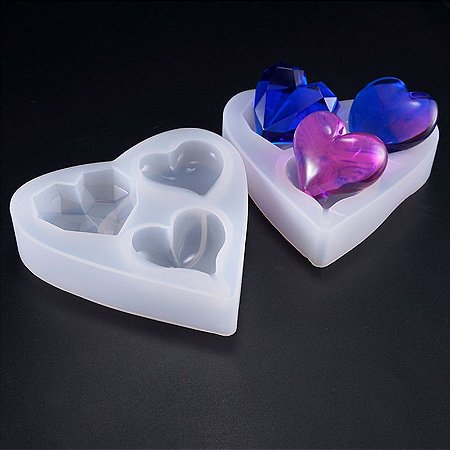 Forma de Silicone - Coração G 3 cav