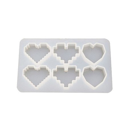 Forma de Silicone - Coração M 6 cav