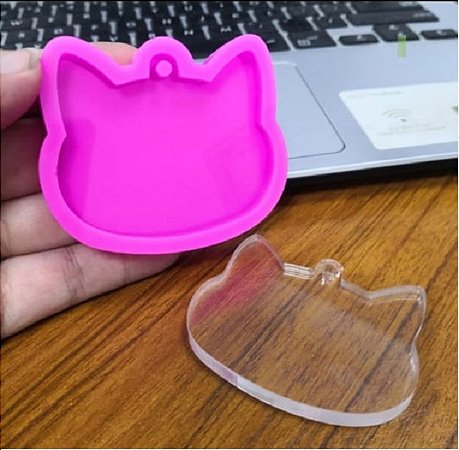 Forma de Silicone - Pingente Gato