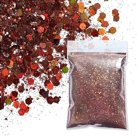 Glitter Flocado Holográfico 5 - Marrom 10g